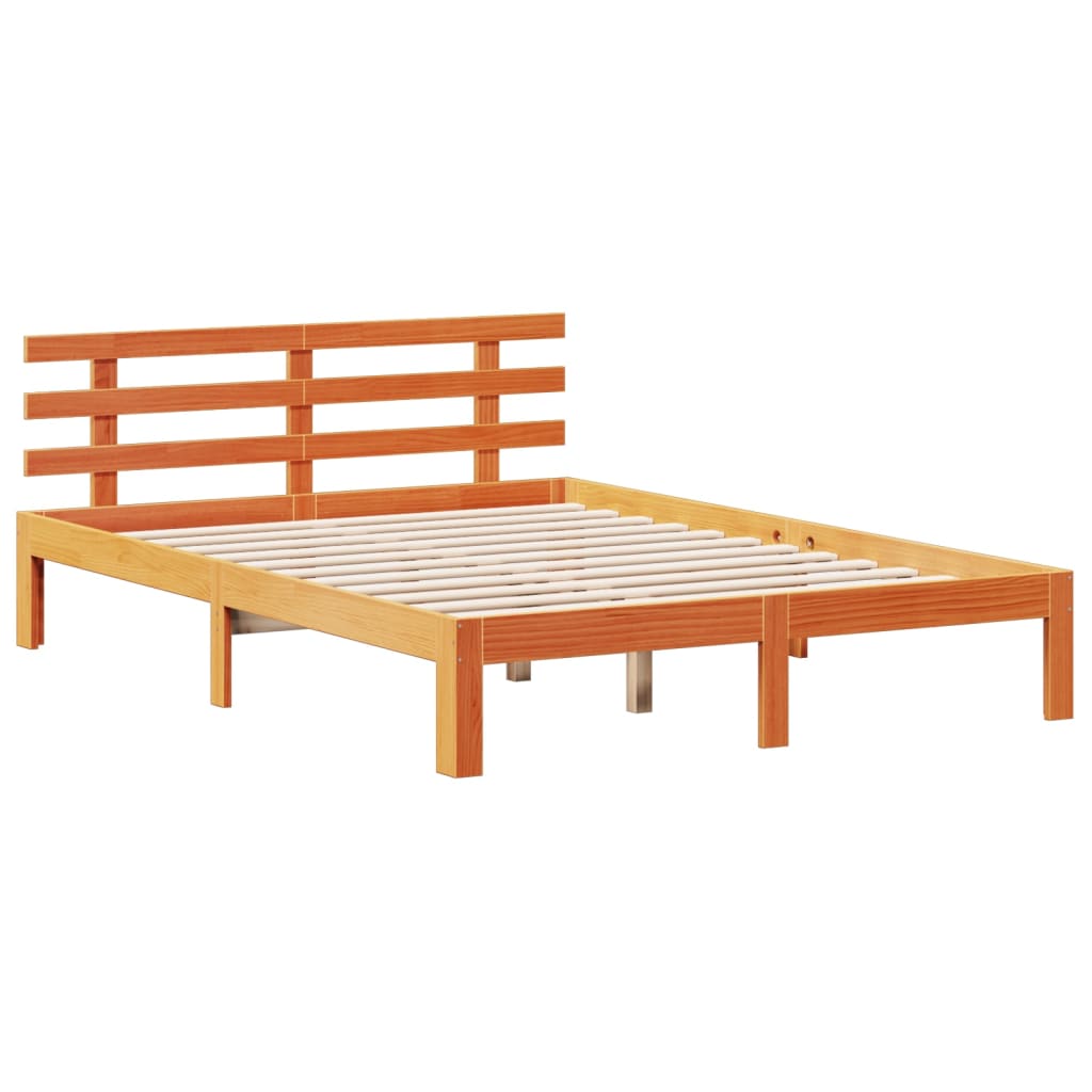 Bookcase Bed without Mattress Wax Brown 160x200 cm Solid Wood Pine