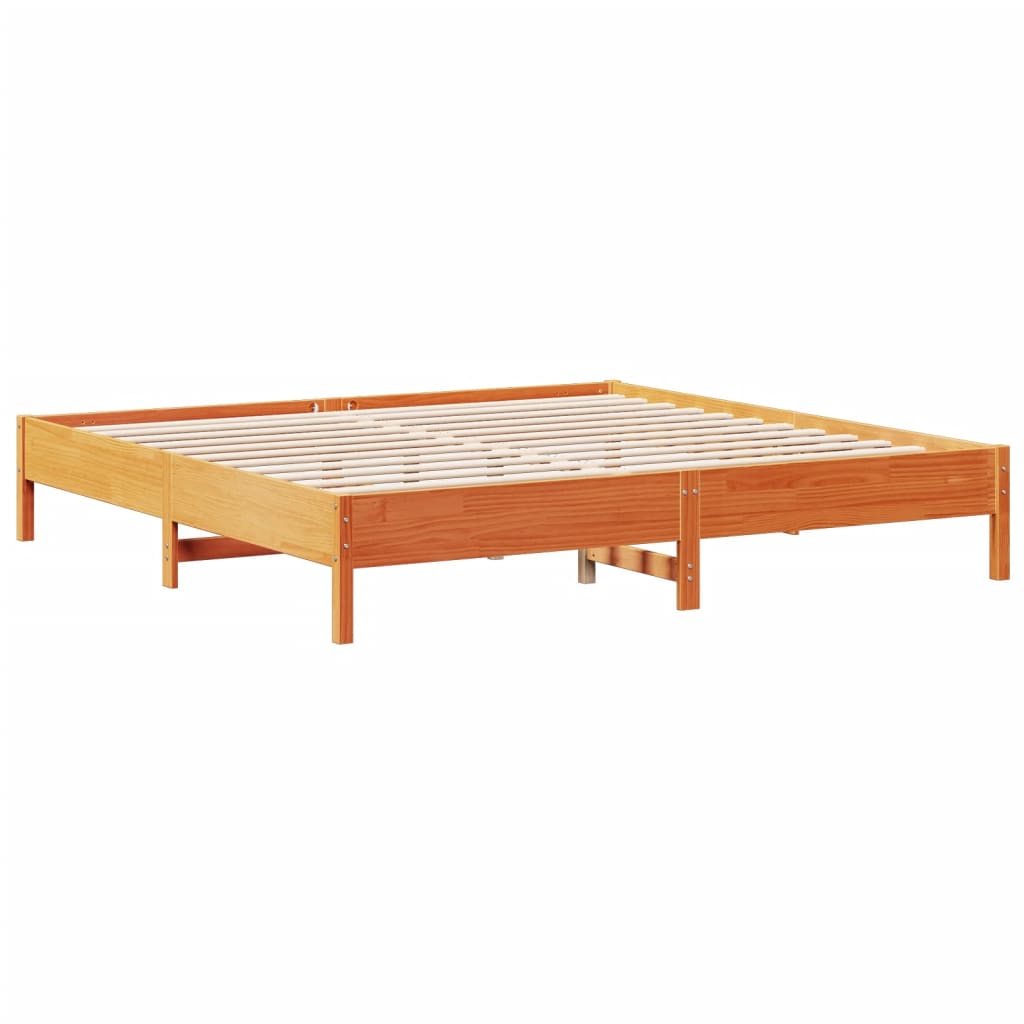 Bookcase Bed without Mattress Wax Brown 180x200 cm Super King Solid Wood Pine