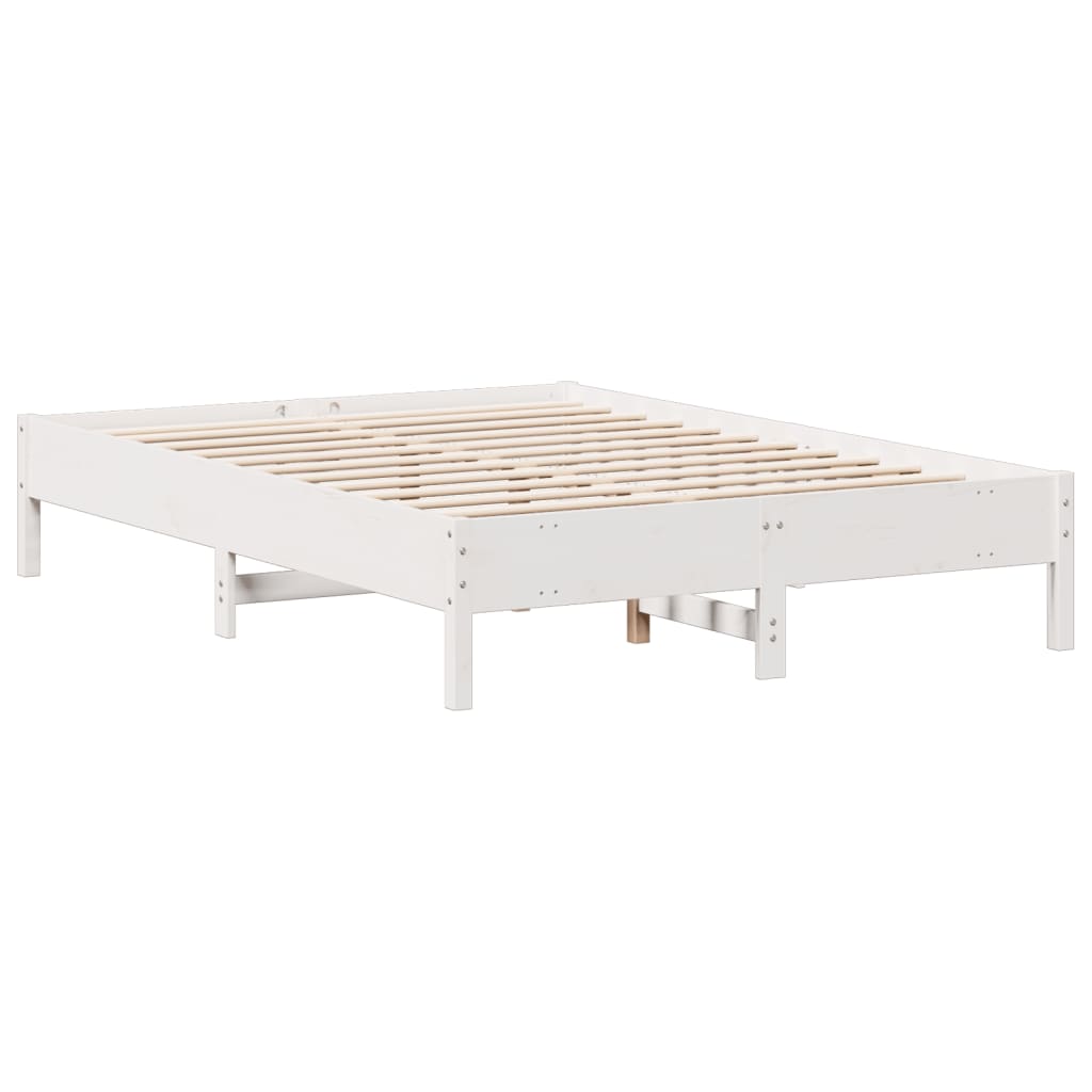 Bookcase Bed without Mattress White 160x200 cm Solid Wood Pine