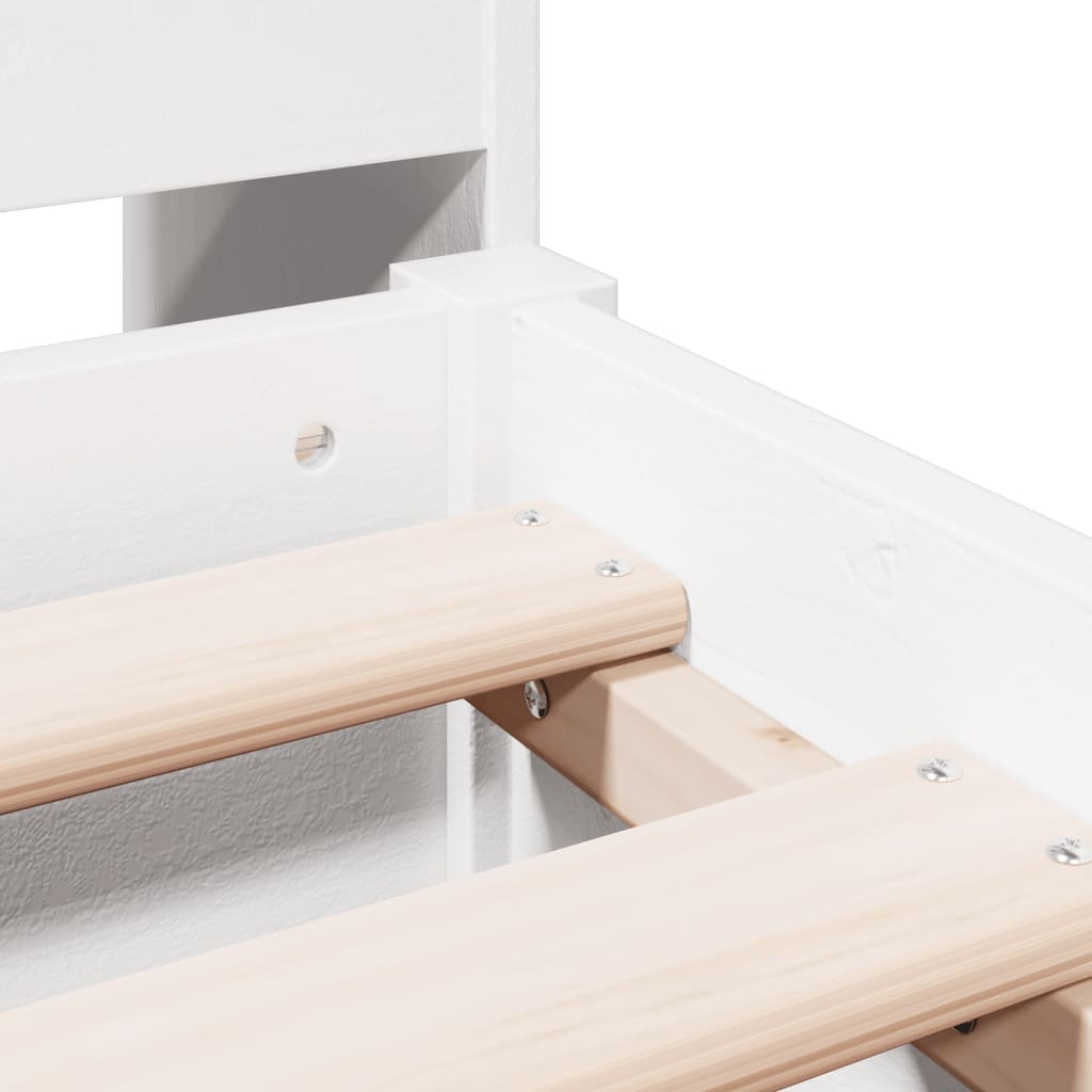 Bookcase Bed without Mattress White 160x200 cm Solid Wood Pine
