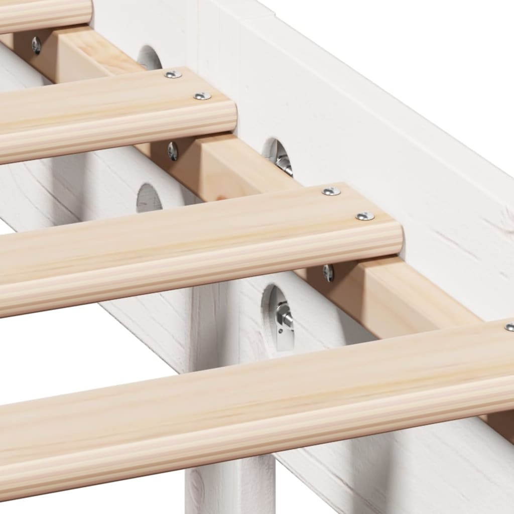 Bookcase Bed without Mattress White 150x200cm Solid Wood Pine