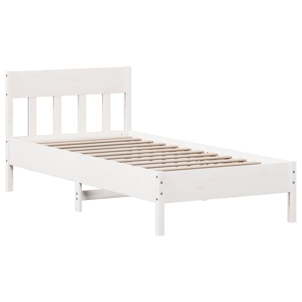 Bookcase Bed without Mattress White 100x200cm Solid Wood Pine