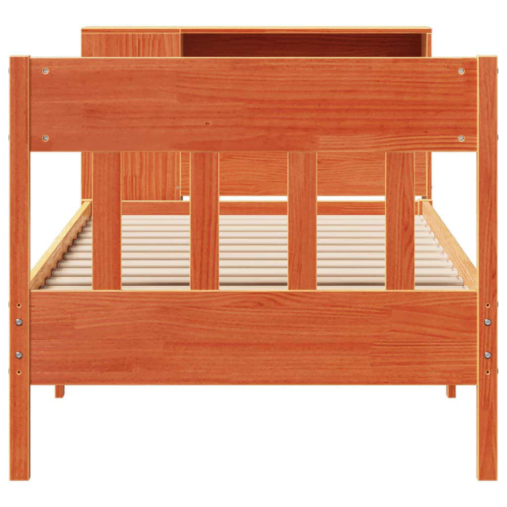 Bookcase Bed without Mattress Wax Brown 75x190 cm Small Single Solid Wood Pine