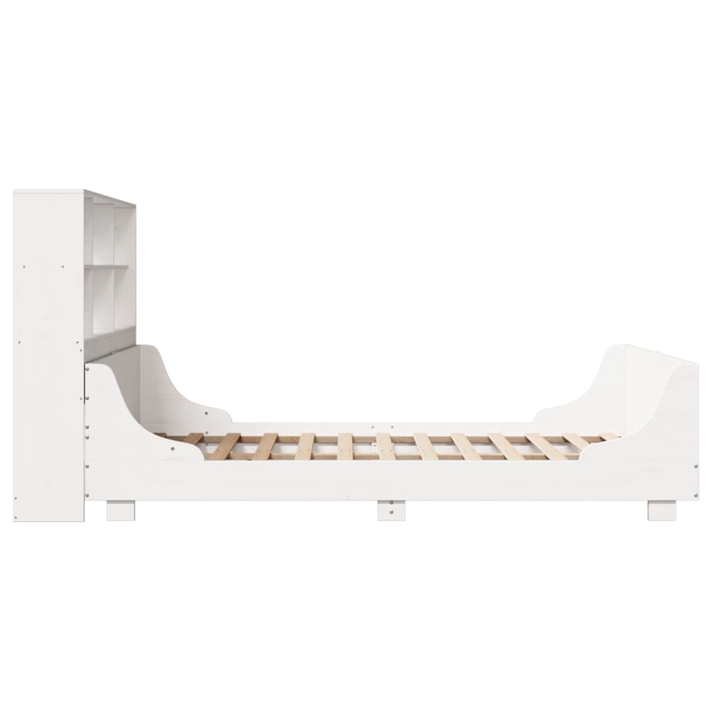 Bookcase Bed without Mattress White 160x200 cm Solid Wood