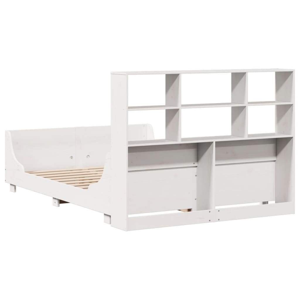 Bookcase Bed without Mattress White 160x200 cm Solid Wood