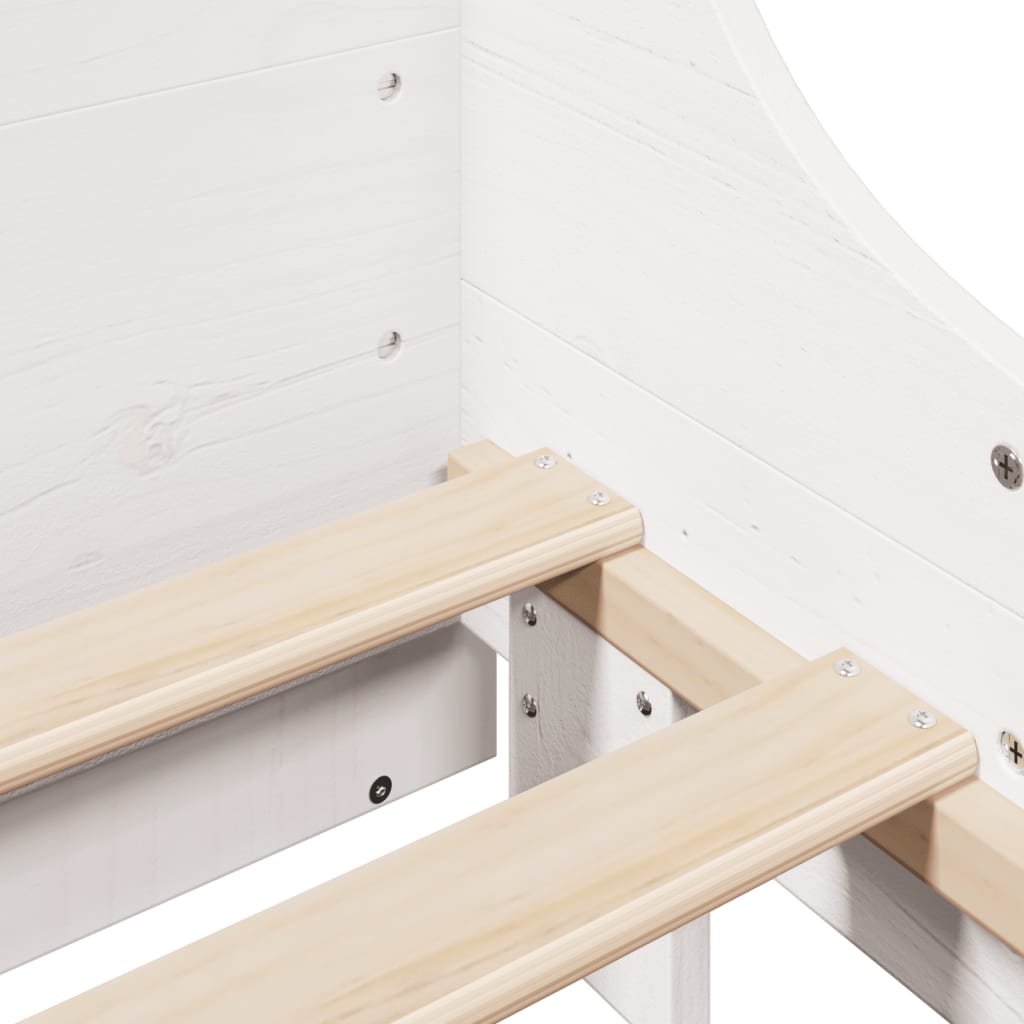 Bookcase Bed without Mattress White 160x200 cm Solid Wood