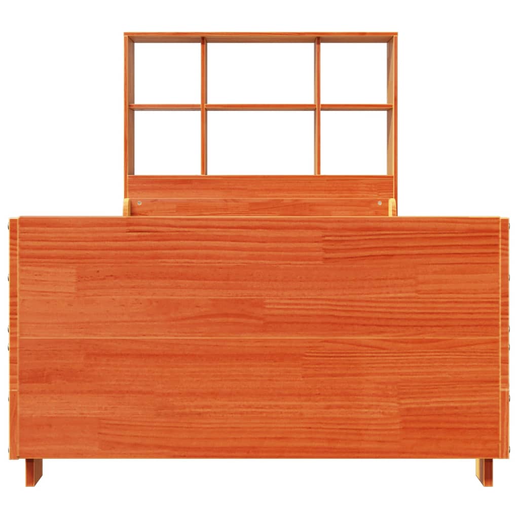 Bookcase Bed without Mattress Wax Brown 90x200 cm Solid Wood