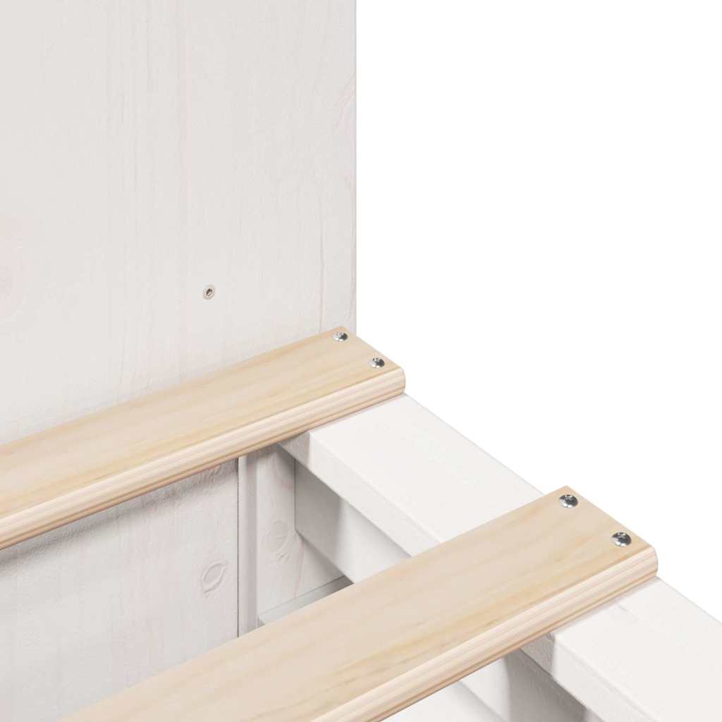 Bookcase Bed without Mattress White 150x200 cm King Size Solid Wood