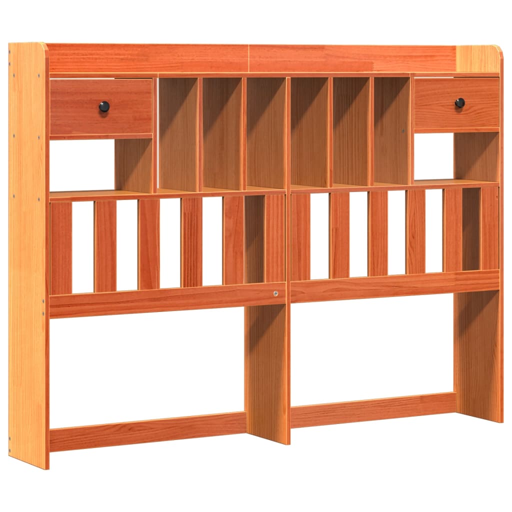 Bookcase Bed without Mattress Wax Brown 160x200 cm Solid Wood Pine