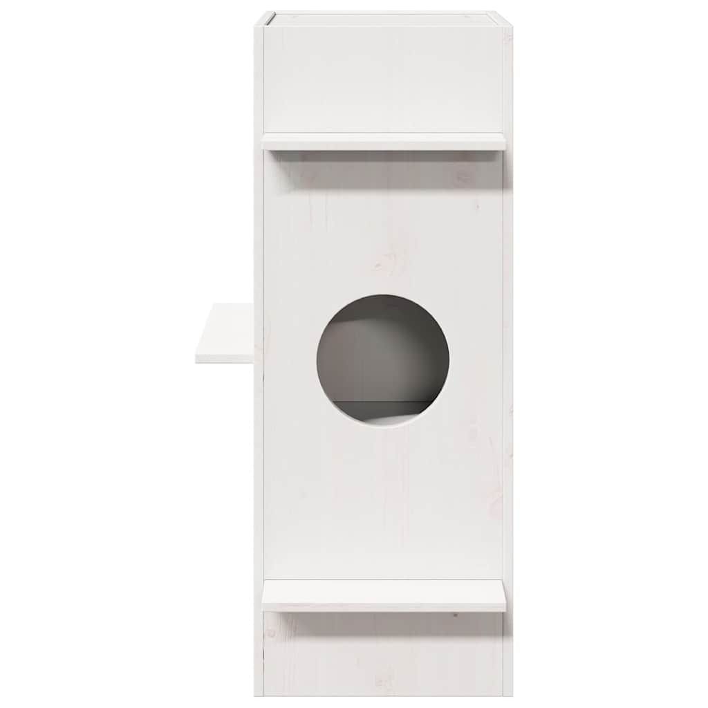 Cat House White 43x43x90 cm Solid Wood Pine