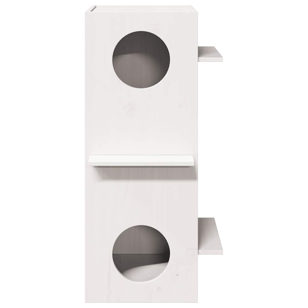 Cat House White 43x43x90 cm Solid Wood Pine