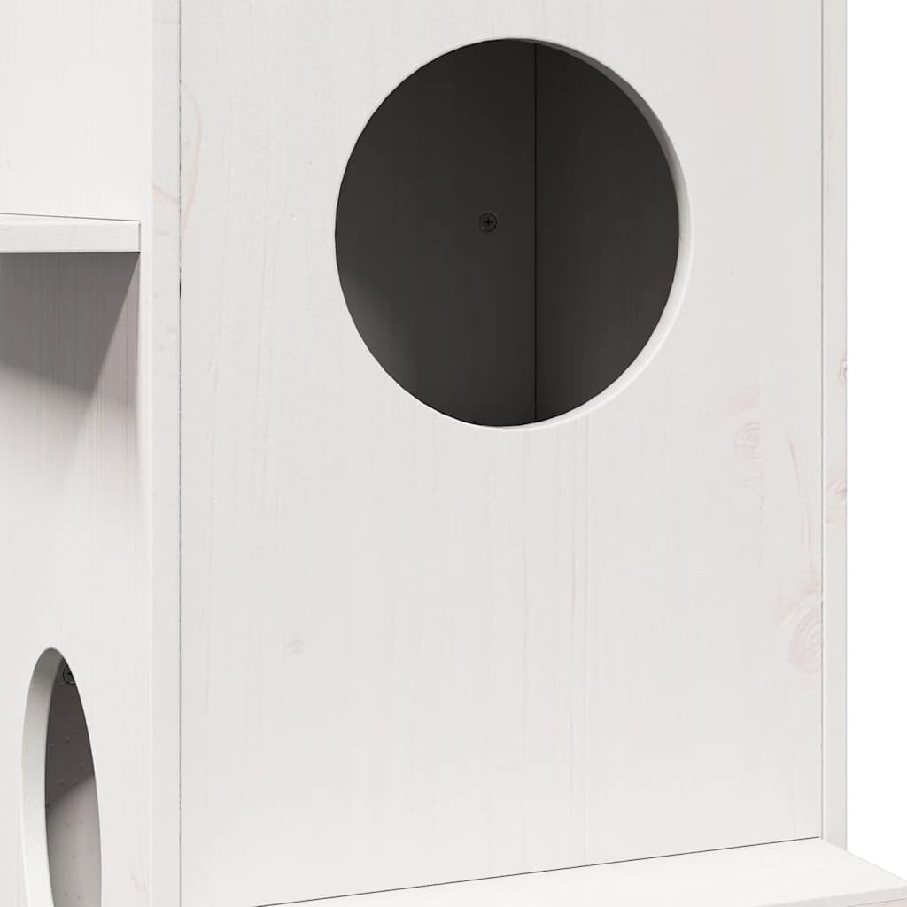 Cat House White 43x43x90 cm Solid Wood Pine