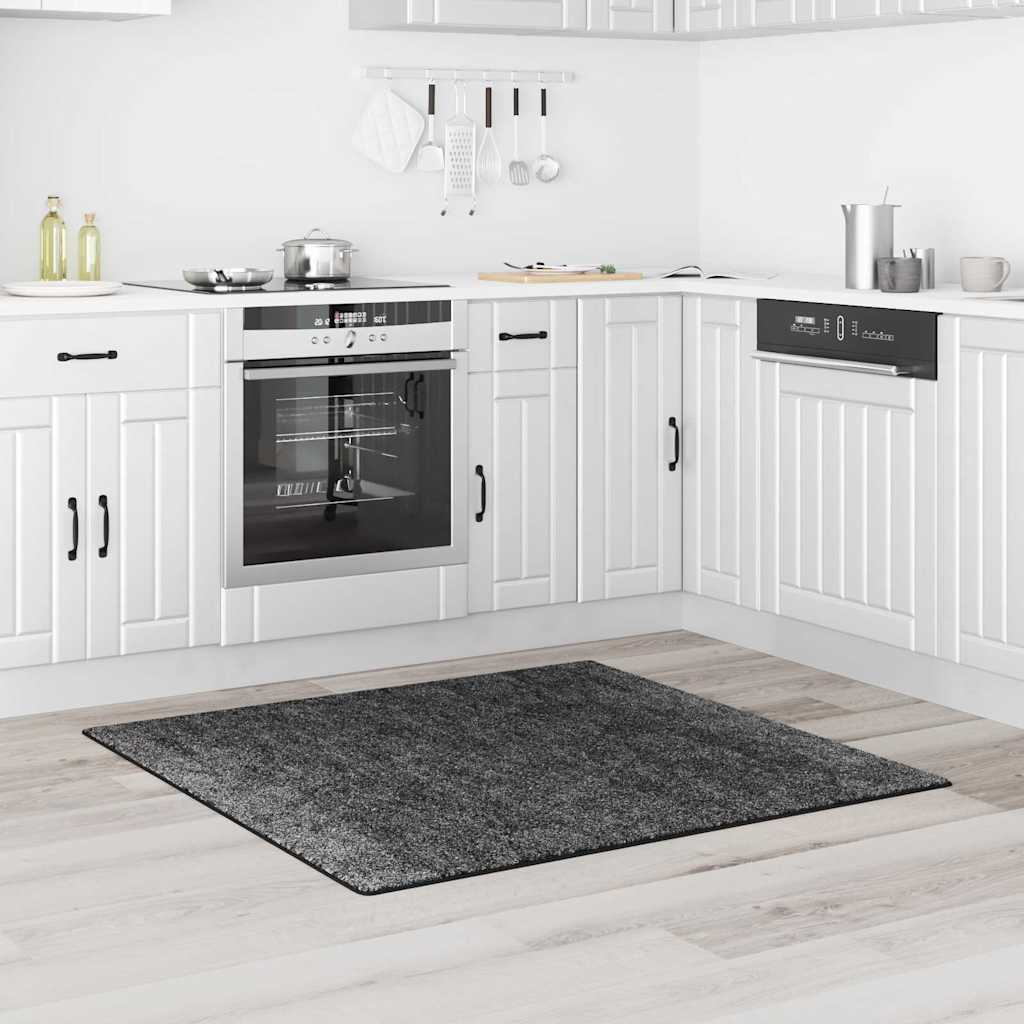 Anti-slip Shaggy Rug Dark Grey 120 x 120 cm PP