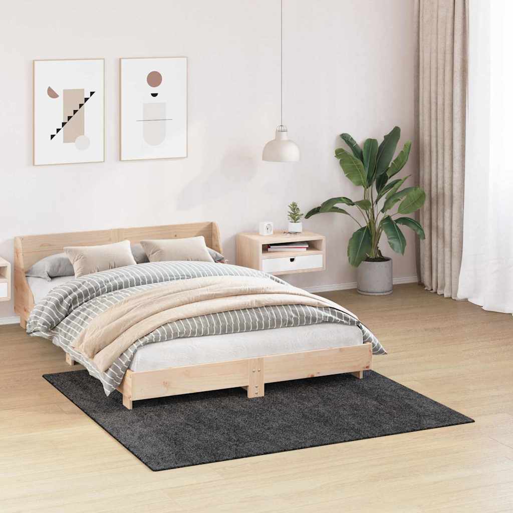 Anti-slip Shaggy Rug Dark grey 160 x 160 cm PP