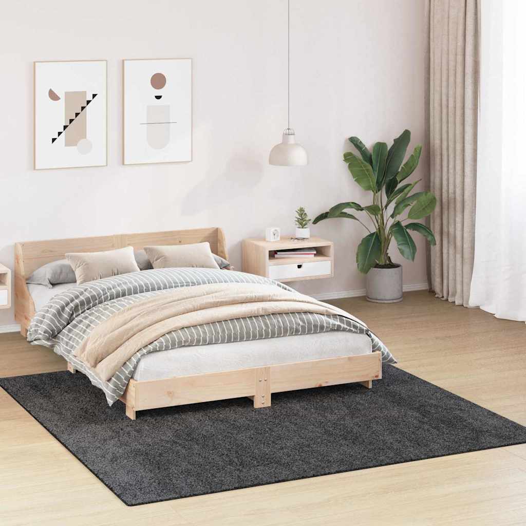 Anti-slip Shaggy Rug Dark grey 200 x 200 cm PP