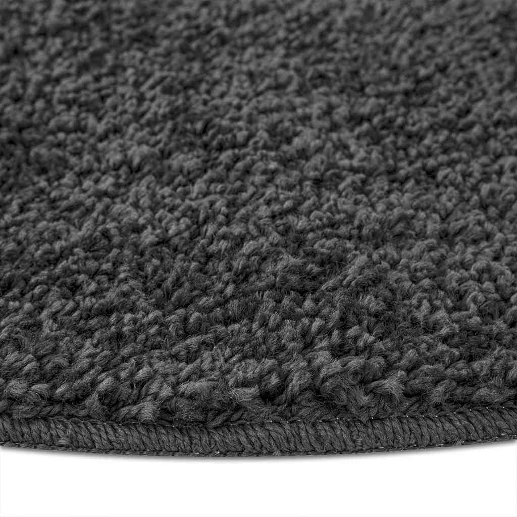Anti-slip Shaggy Rug Dark Grey 90 x 90 cm PP