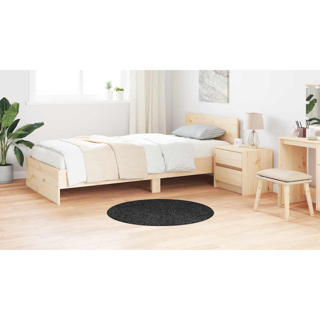 Anti-slip Shaggy Rug Dark Grey 90 x 90 cm PP