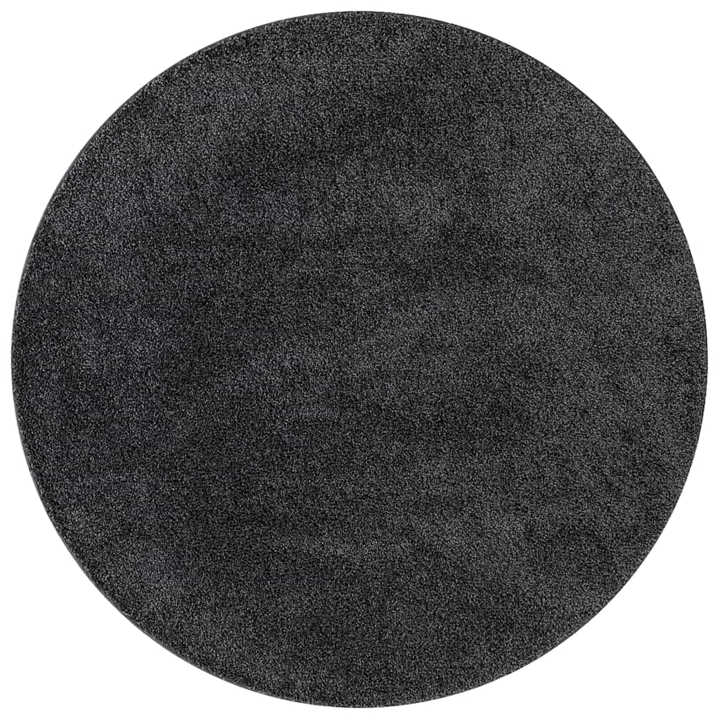 Anti-slip Shaggy Rug Dark Grey 90 x 90 cm PP