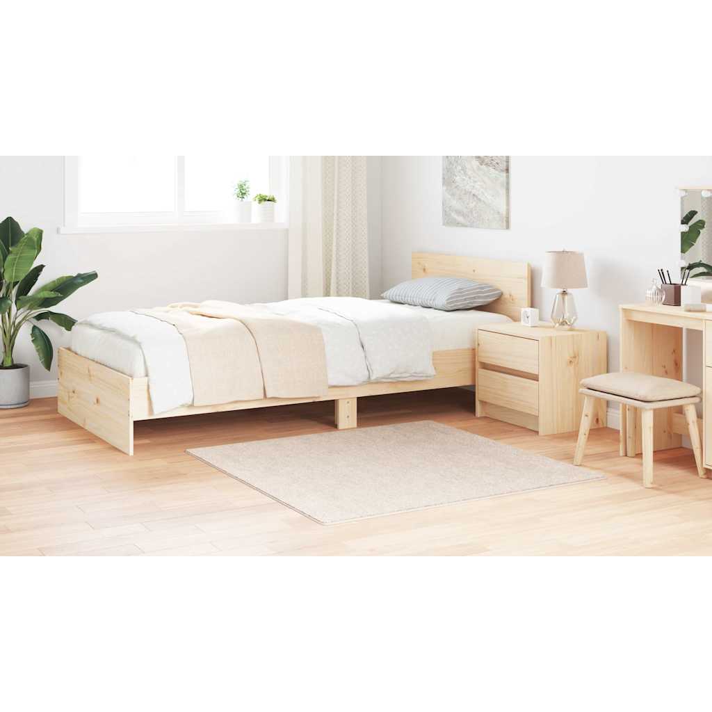 Anti-slip Shaggy Rug Cream 120 x 120 cm PP