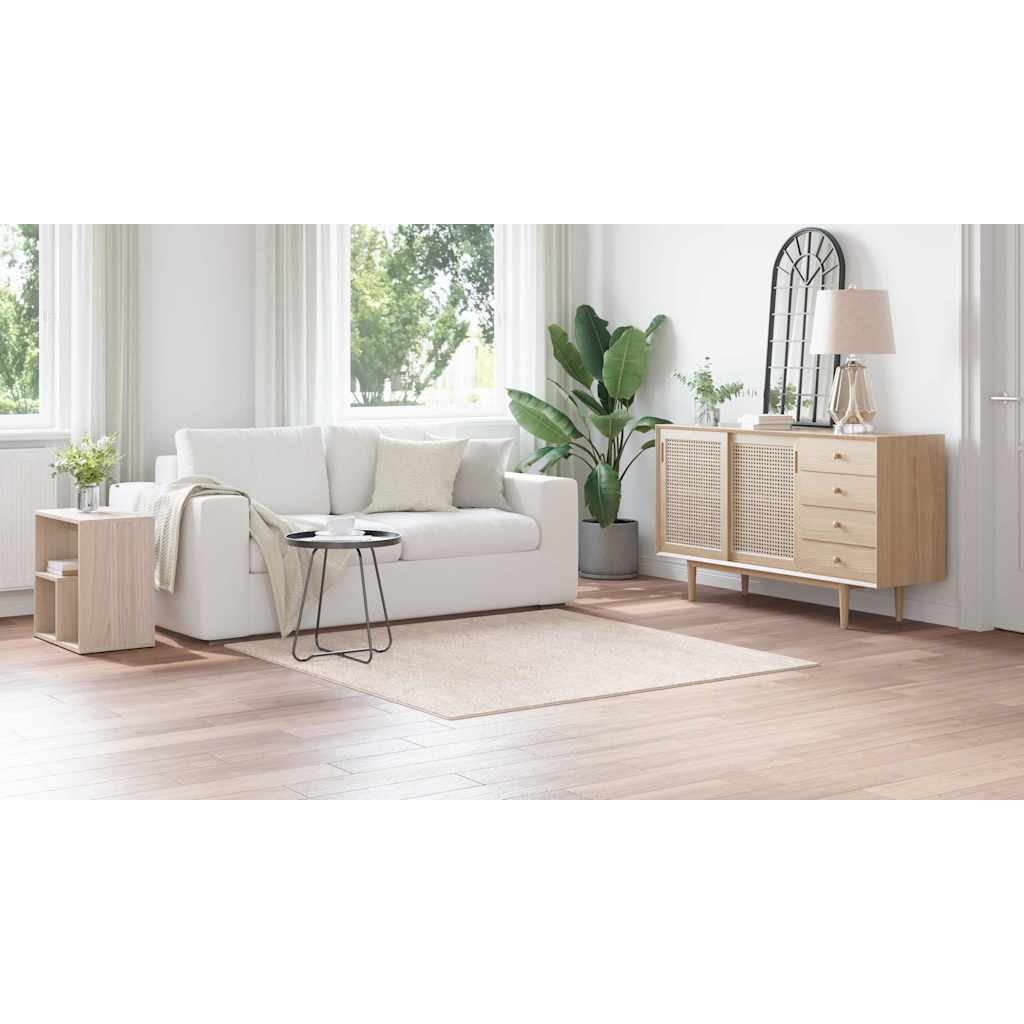 Anti-slip Shaggy Rug Cream 160 x 160 cm PP
