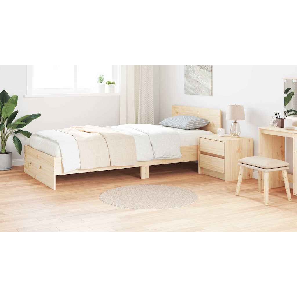 Anti-slip Shaggy Rug Cream 90 x 90 cm PP