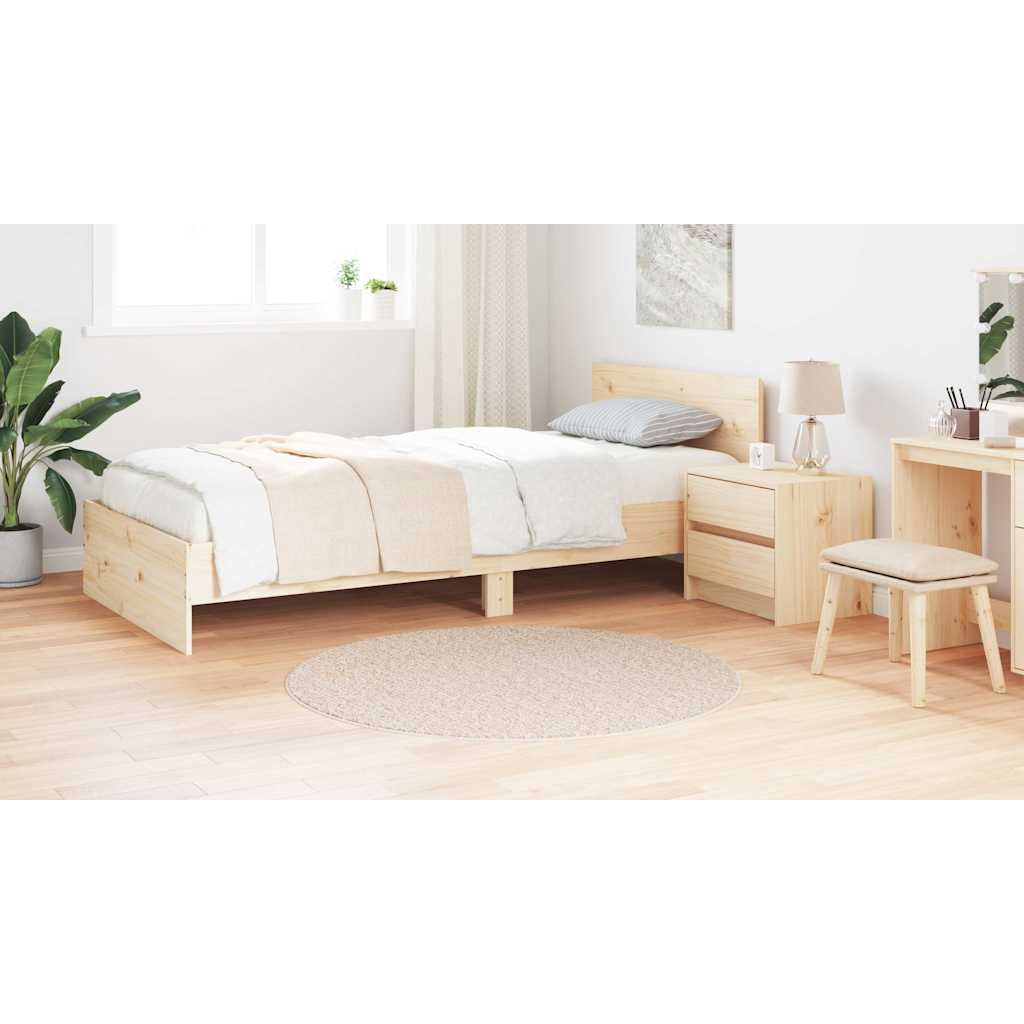 Anti-slip Shaggy Rug Cream 120 x 120 cm PP