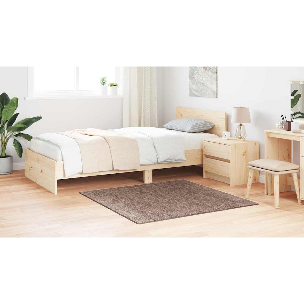 Anti-slip Shaggy Rug Brown 120 x 120 cm PP