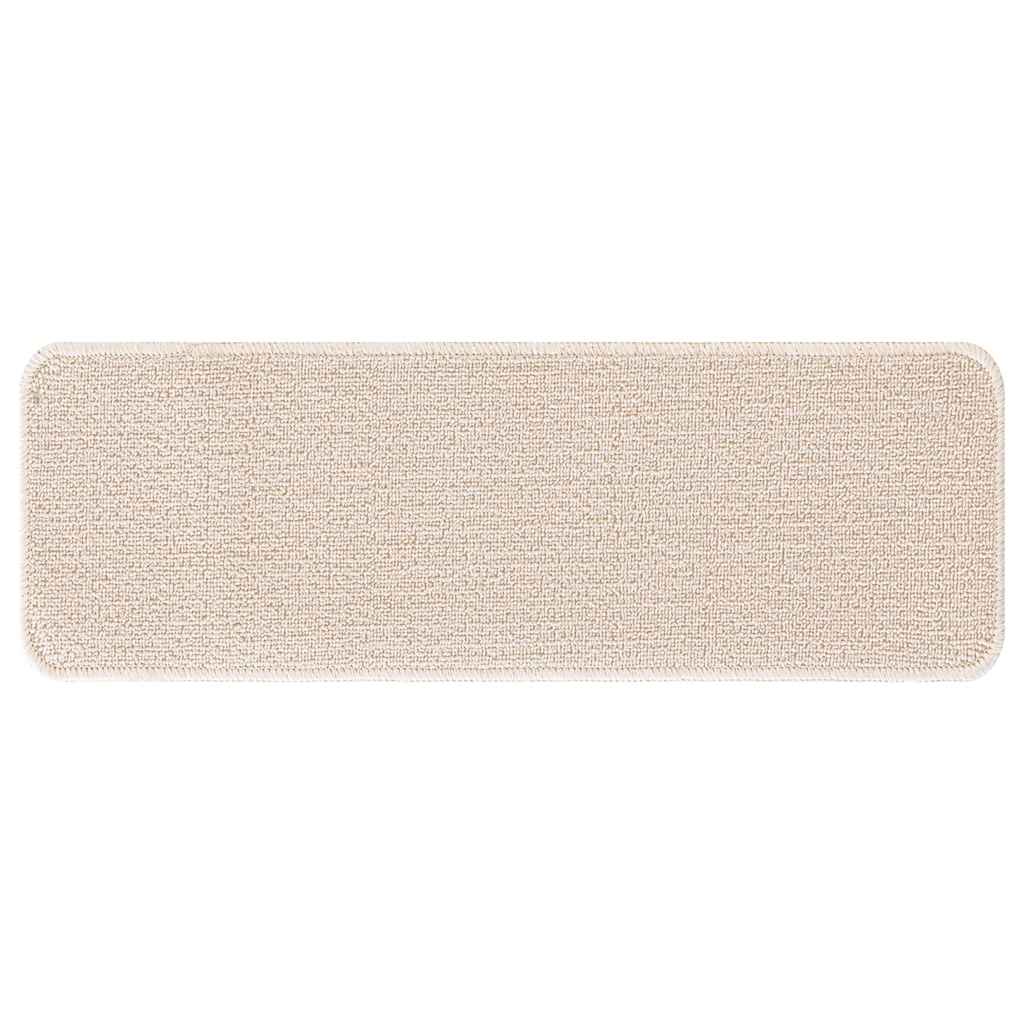 Anti-slip Stair Mats 15 pcs Cream 60 x 25 cm PP