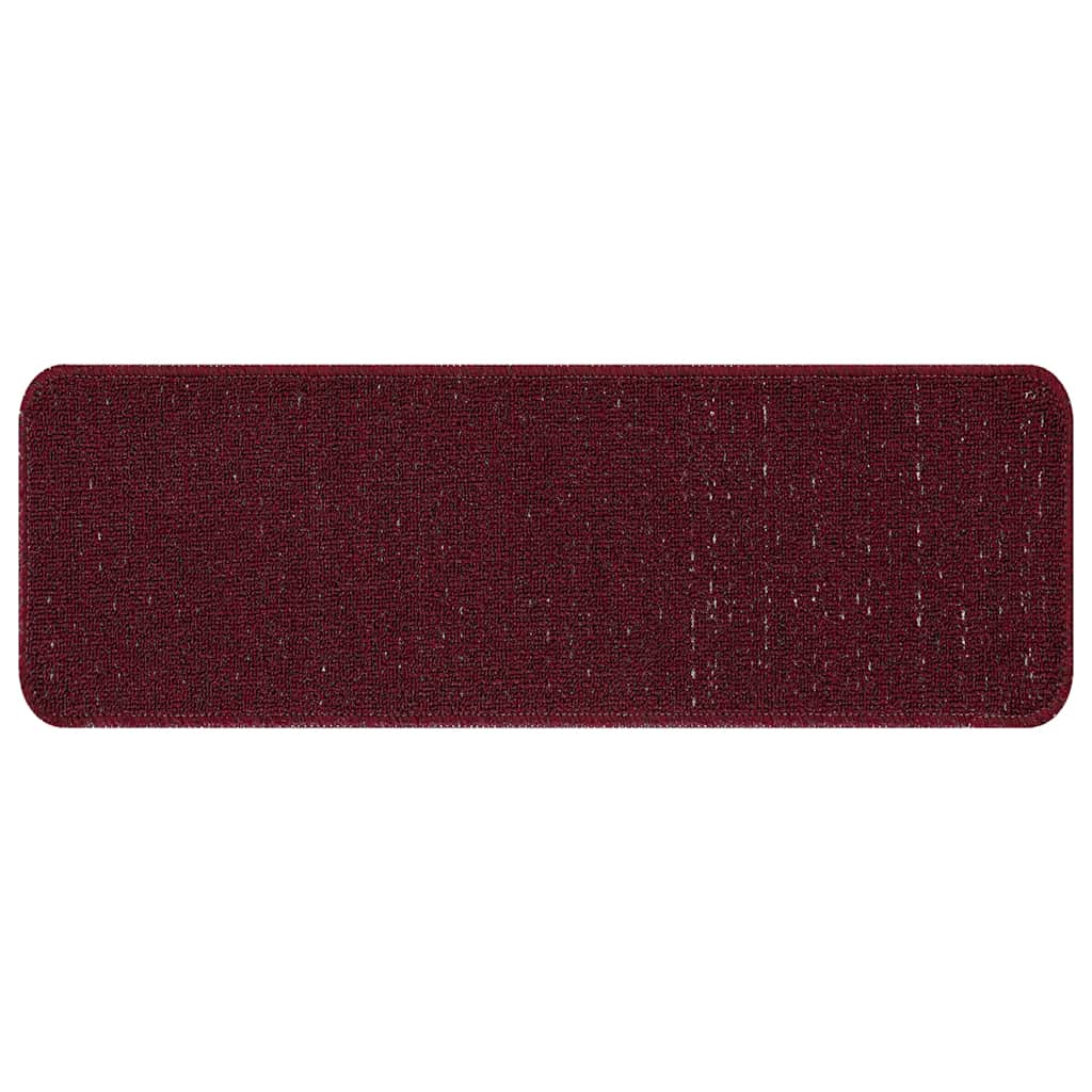 Anti-slip Stair Mats 15 pcs Bordeaux 60 x 25 cm PP
