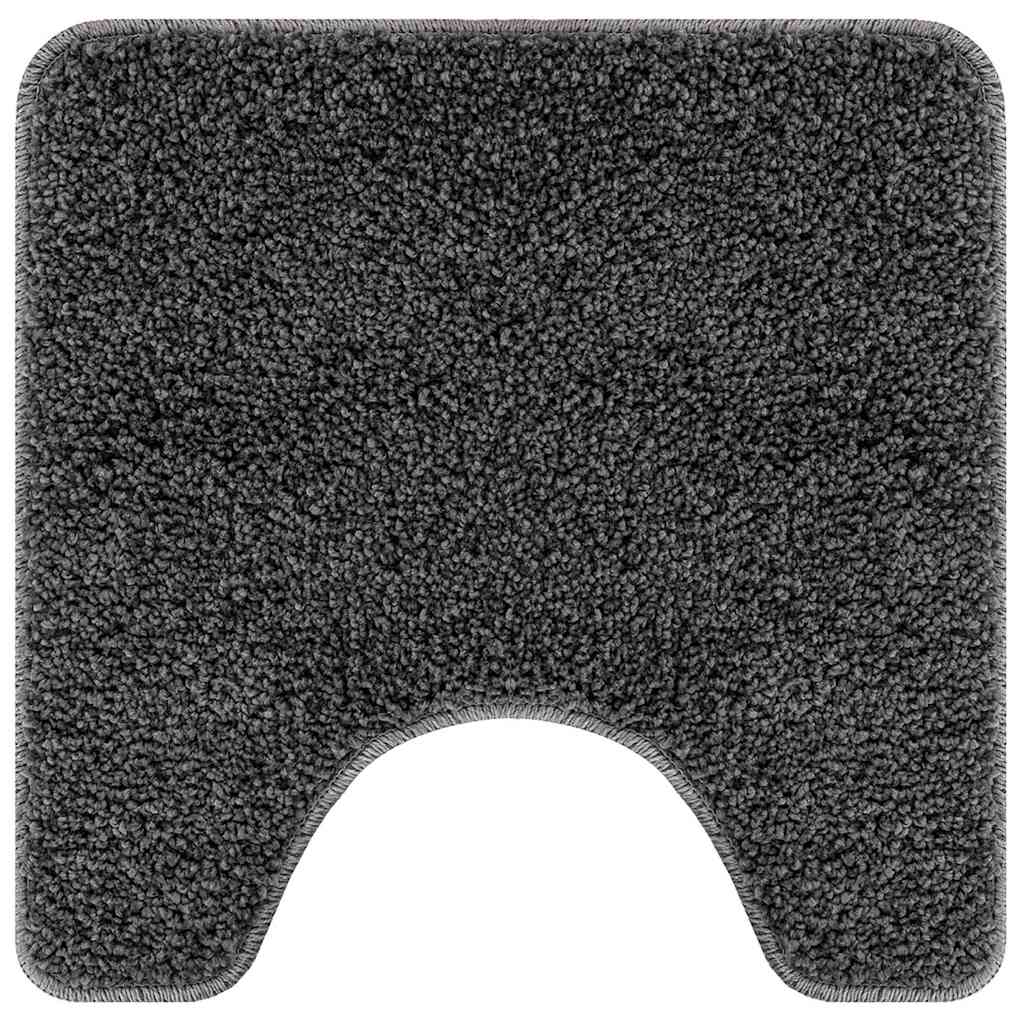 Anti-slip Bath Mat Set 3 pcs Dark grey 50 x 50 cm PP