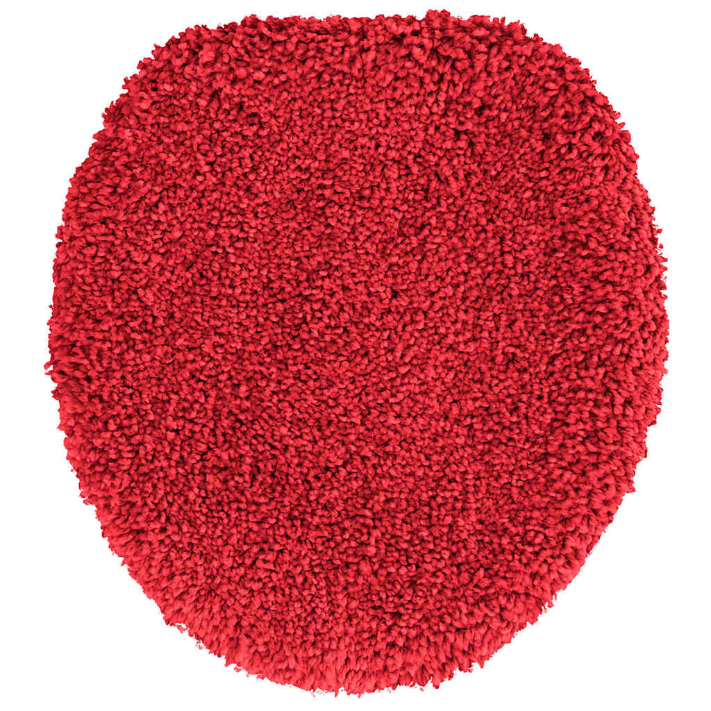 Anti-slip Bath Mat Set 3 pcs Red 50 x 50 cm PP