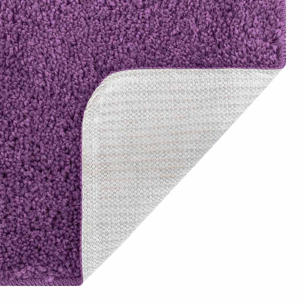 Anti-slip Bath Mat Set 3 pcs Purple 50 x 50 cm PP