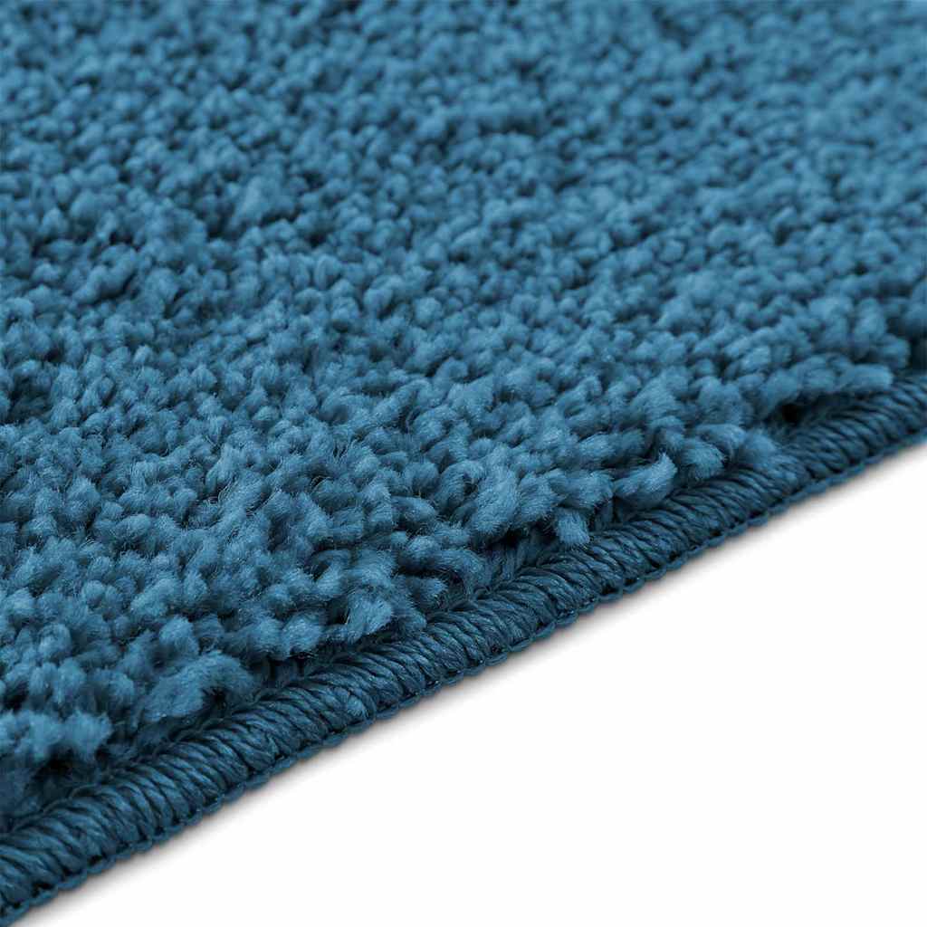 Anti-slip Bath Mat Set 3 pcs Blue 50 x 50 cm PP
