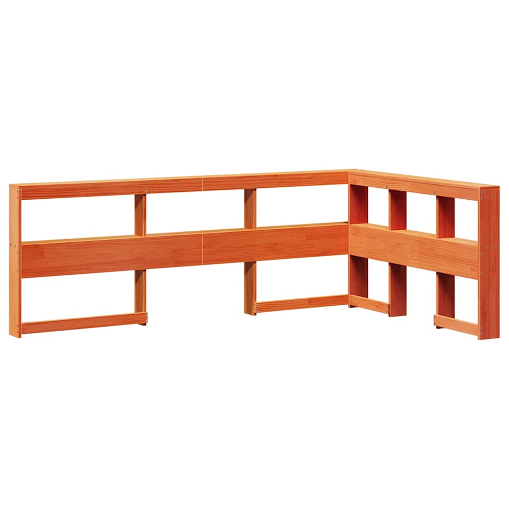 Bookcase Bed without Mattress Wax Brown 150x200 cm Solid Wood Pine