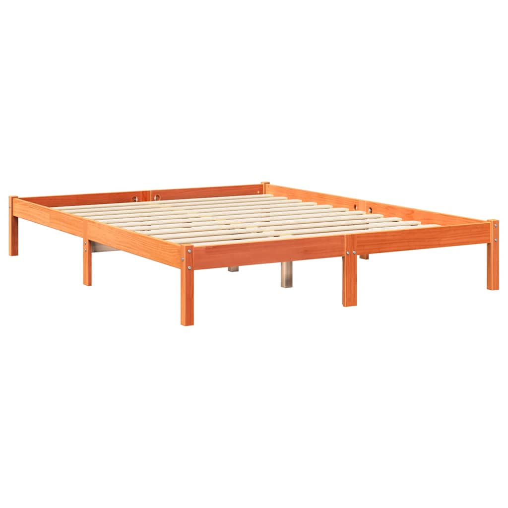 Bookcase Bed without Mattress Wax Brown 150x200 cm Solid Wood Pine