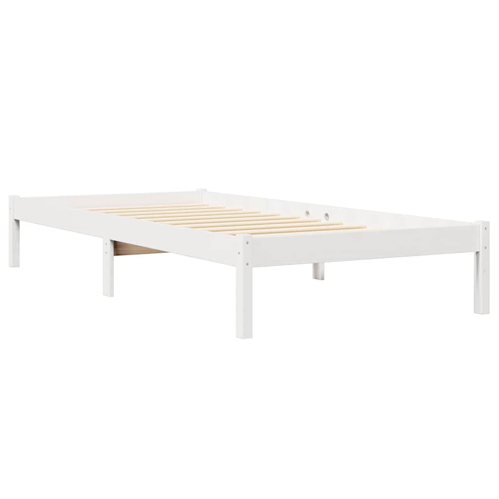 Bookcase Bed without Mattress White 100x200 cm Solid Wood Pine