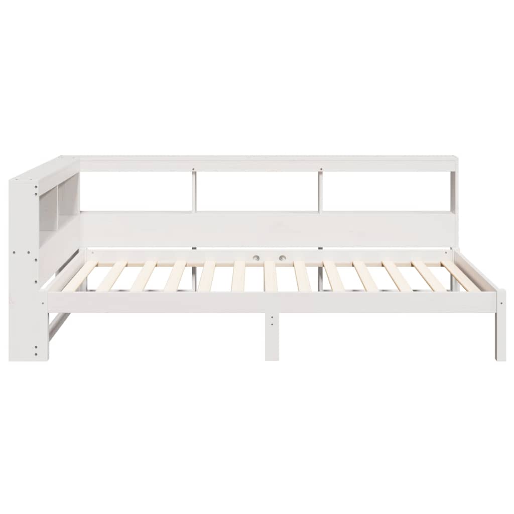 Bookcase Bed without Mattress White 100x200 cm Solid Wood Pine