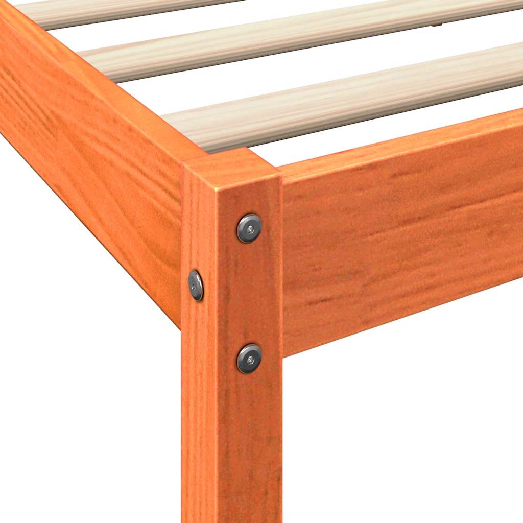 Bookcase Bed without Mattress Wax Brown 90x200 cm Solid Wood Pine
