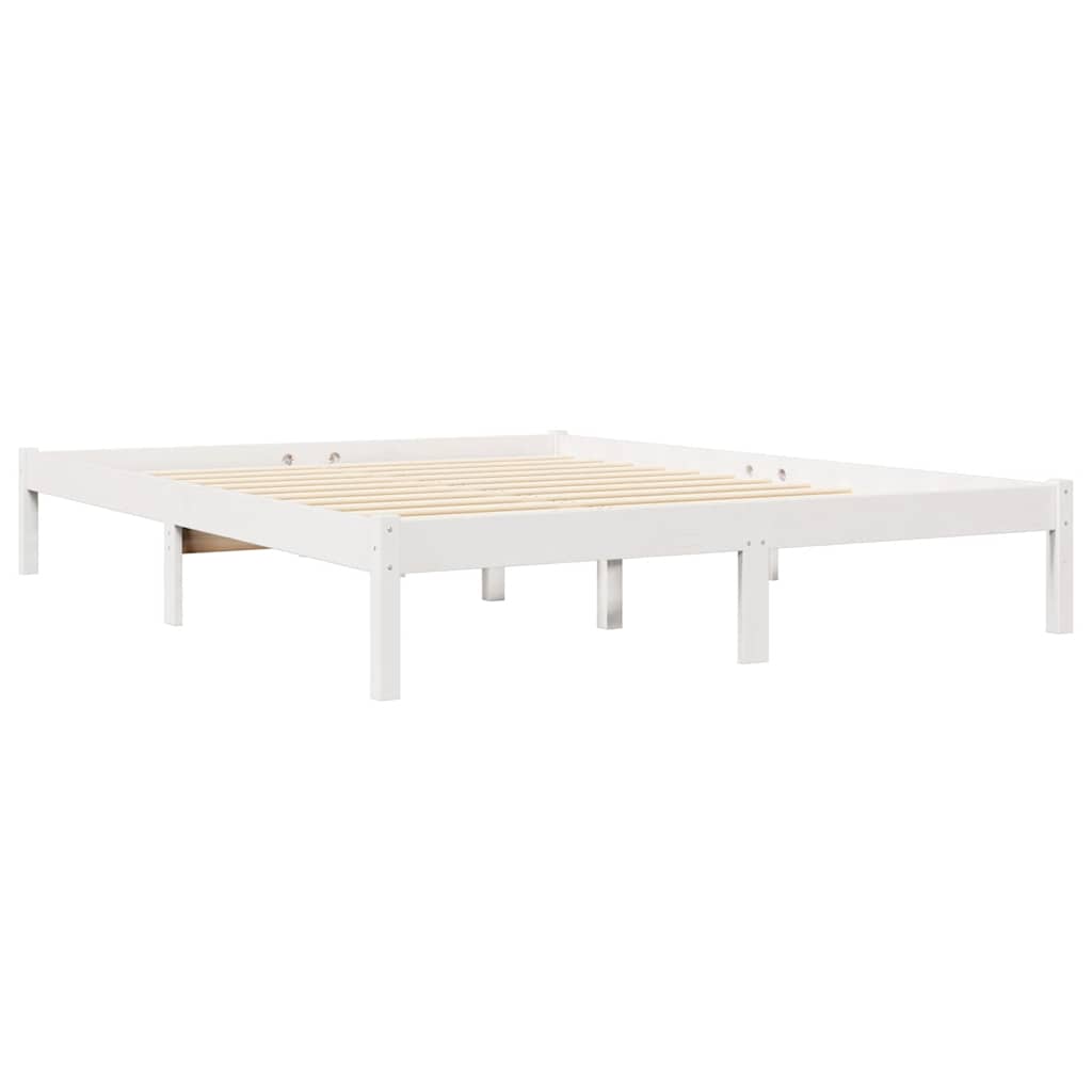 Bookcase Bed without Mattress White 140x190 cm Solid Wood Pine