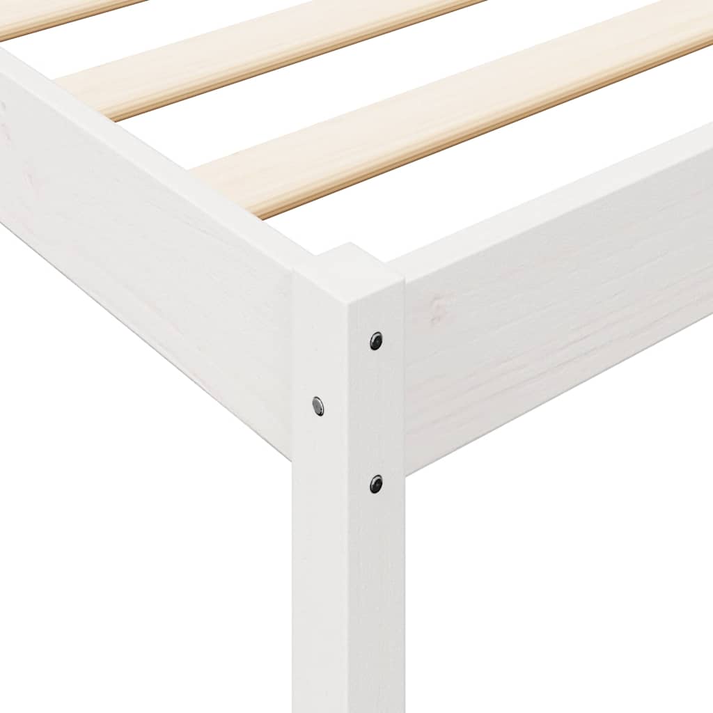 Bookcase Bed without Mattress White 140x190 cm Solid Wood Pine
