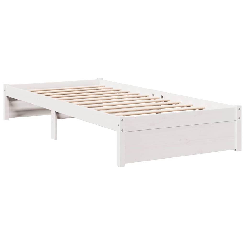 Bookcase Bed without Mattress White 100x200 cm Solid Wood Pine