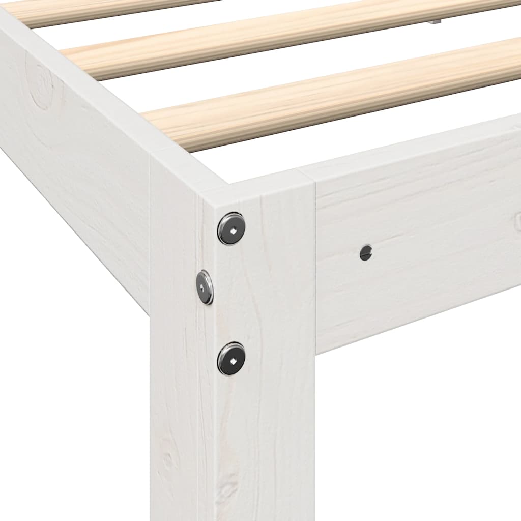 Bookcase Bed without Mattress White 100x200 cm Solid Wood Pine