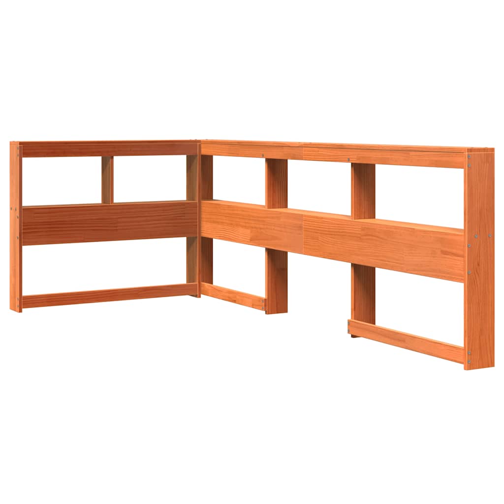 Bookcase Bed without Mattress Wax Brown 90x190 cm Solid Wood Pine