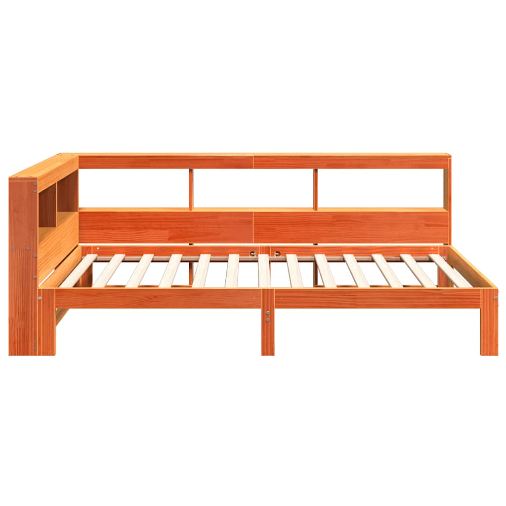 Bookcase Bed without Mattress Wax Brown 90x190 cm Solid Wood Pine