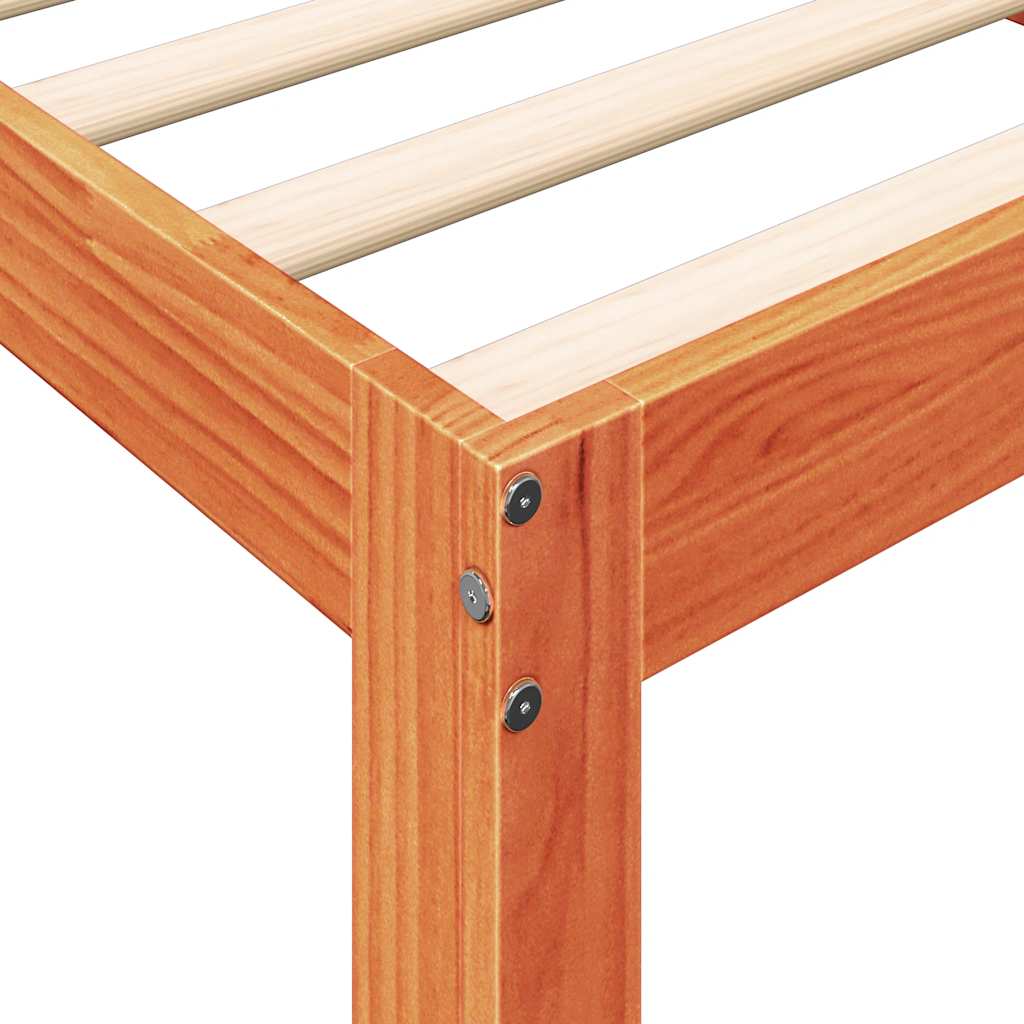 Bookcase Bed without Mattress Wax Brown 75x190 cm Solid Wood Pine