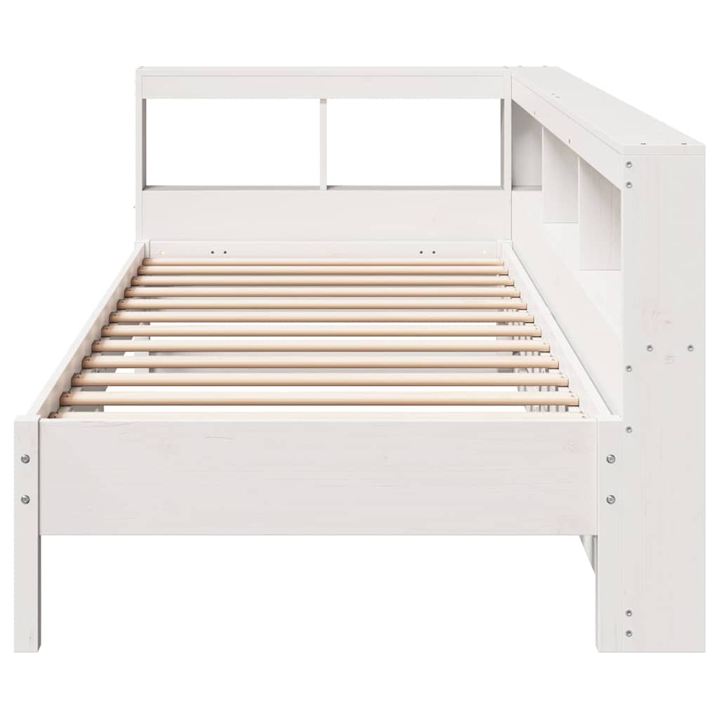 Bookcase Bed without Mattress White 100x200 cm Solid Wood Pine