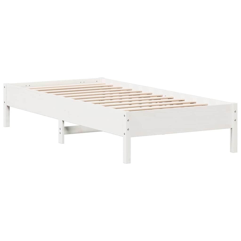 Bookcase Bed without Mattress White 100x200 cm Solid Wood Pine