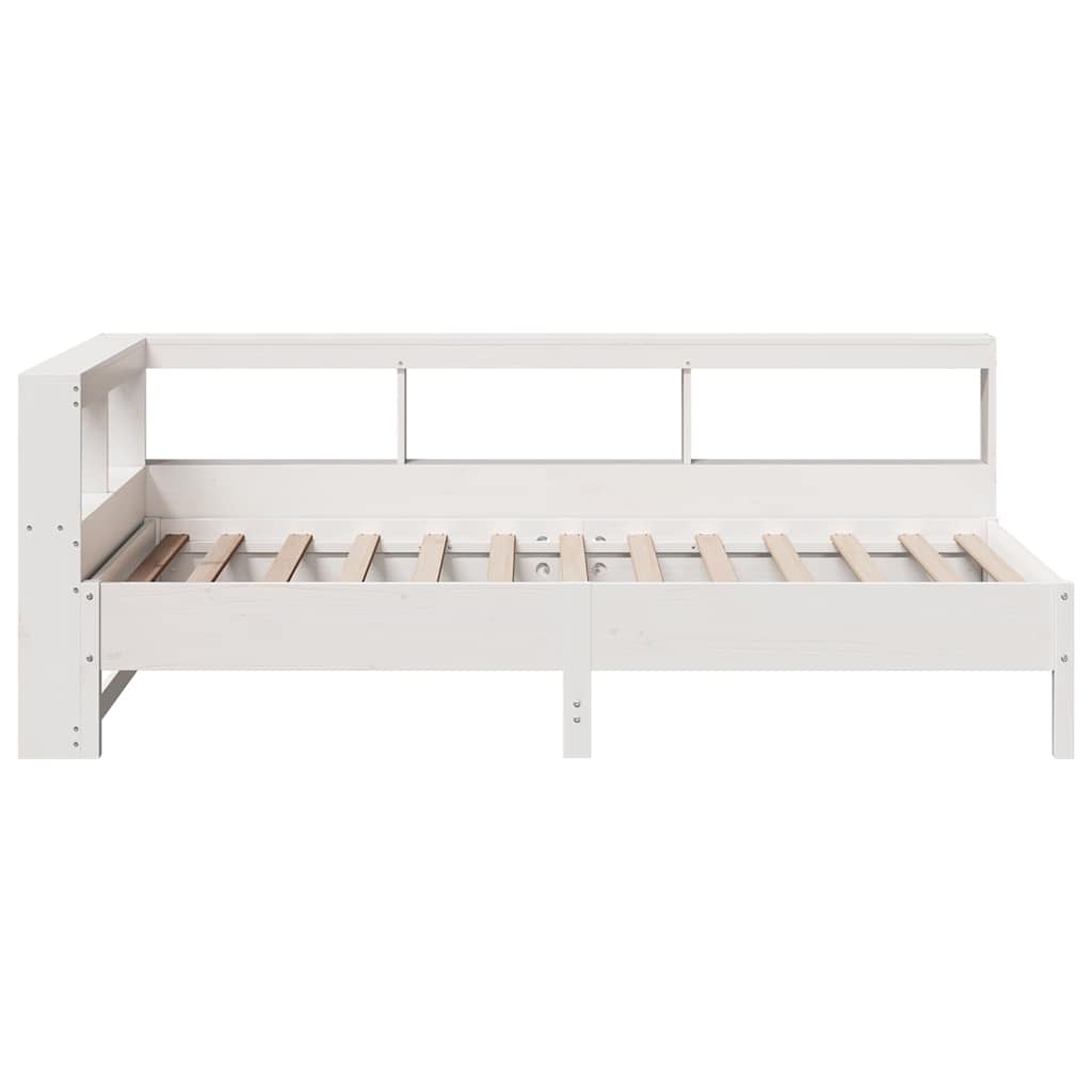 Bookcase Bed without Mattress White 100x200 cm Solid Wood Pine