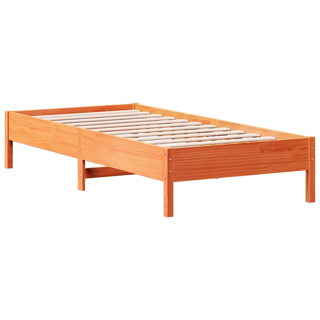 Bookcase Bed without Mattress Wax Brown 90x200 cm Solid Wood Pine
