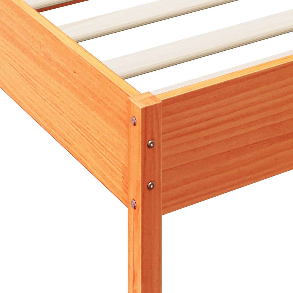 Bookcase Bed without Mattress Wax Brown 90x200 cm Solid Wood Pine